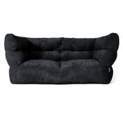 Louis 2 Seater Sofa Bean Bag - Cord Black image
