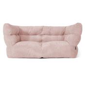 Louis 2 Seater Sofa Bean Bag - Cord Blush Pink