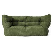 The 2 Seater Louis Sofa Bean Bag - Cord Forest Green image