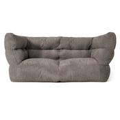 Louis 2 Seater Sofa Bean Bag - Cord Graphite Grey
