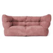 The 2 Seater Louis Sofa Bean Bag - Cord Peach