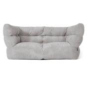 The 2 Seater Louis Sofa Bean Bag - Cord Silver Grey