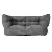 The 2 Seater Louis Sofa Bean Bag - Cord Slate Grey
