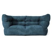 The 2 Seater Louis Sofa Bean Bag - Cord Teal Blue