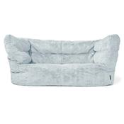 The 2 Seater Louis Sofa Bean Bag - Fluffy Faux Fur Rabbit Dusty Blue