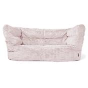 The 2 Seater Louis Sofa Bean Bag - Fluffy Faux Fur Rabbit Dusty Pink