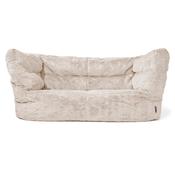 The 2 Seater Louis Sofa Bean Bag - Fluffy Faux Fur Rabbit Golden Brown