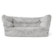 The 2 Seater Louis Sofa Bean Bag - Fluffy Faux Fur Rabbit Light Grey