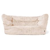 The 2 Seater Louis Sofa Bean Bag - Fluffy Faux Fur Rabbit White