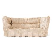The 2 Seater Louis Sofa Bean Bag - Ultra Plush Cord Cream