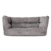 The 2 Seater Louis Sofa Bean Bag - Ultra Plush Cord Grey