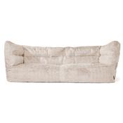 Louis 3 Seater Sofa Bean Bag - Fluffy Faux Fur Rabbit Golden Brown image