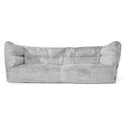 Louis 3 Seater Sofa Bean Bag - Fluffy Faux Fur Rabbit Light Grey image