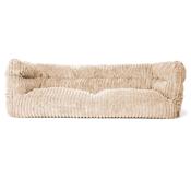 The 3 Seater Louis Sofa Bean Bag - Ultra Plush Cord Cream