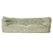 The 3 Seater Louis Sofa Bean Bag - Ultra Plush Cord Sage Green