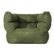 Louis Bean Bag Armchair - Cord Forest Green image