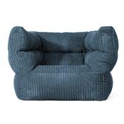 Louis Bean Bag Armchair - Cord Navy Blue image