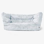 The 2 Seater Louis Sofa Bean Bag - Fluffy Faux Fur Rabbit Dusty Blue