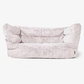 The 2 Seater Louis Sofa Bean Bag - Fluffy Faux Fur Rabbit Dusty Pink