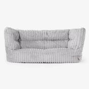 The 2 Seater Louis Sofa Bean Bag - Ultra Plush Cord Grey