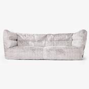 The 3 Seater Louis Sofa Bean Bag - Fluffy Faux Fur Rabbit Light Grey