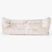 The 3 Seater Louis Sofa Bean Bag - Fluffy Faux Fur Rabbit White