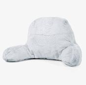 High Back Support Cuddle Cushion - Fluffy Faux Fur Rabbit Dusty Blue