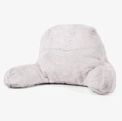 High Back Support Cuddle Cushion - Fluffy Faux Fur Rabbit Dusty Pink