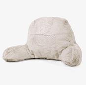 High Back Support Cuddle Cushion - Fluffy Faux Fur Rabbit Golden Brown