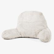 High Back Support Cuddle Cushion - Fluffy Faux Fur Rabbit White