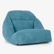 Aya Japanese Style Low Bean Bag Chair - Cord Aegean Blue image