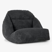 Aya Japanese Style Low Bean Bag Chair - Cord Black image