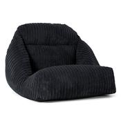 Aya Japanese Style Low Bean Bag Chair - Cord Black image