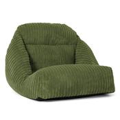 Aya Japanese Style Low Bean Bag Chair - Cord Forest Green image