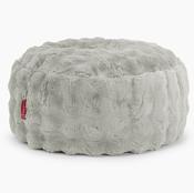 Large Round Pouffe - Bubble Faux Fur Sage Green