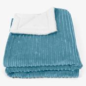Large Sherpa Throw / Blanket 140 x 200cm - Cord Aegean Blue