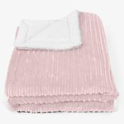 Large Sherpa Throw / Blanket 140 x 200cm - Cord Blush Pink