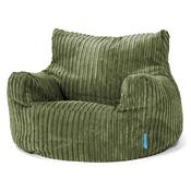 Children's Armchair Bean Bag 3-8 yr - Cord Forest Green