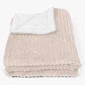 Large Sherpa Throw / Blanket 140 x 200cm - Cord Ivory