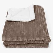 Large Sherpa Throw / Blanket 140 x 200cm - Cord Mocha Brown