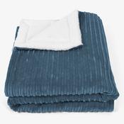 Large Sherpa Throw / Blanket 140 x 200cm - Cord Navy Blue