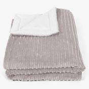 Large Sherpa Throw / Blanket 140 x 200cm - Cord Silver Grey
