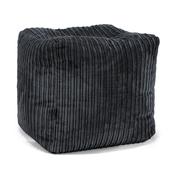 Cube Footstool Pouffe - Cord Black image
