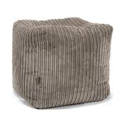 Cube Footstool Pouffe - Cord Dovetail Grey