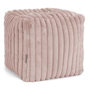 Cube Footstool Pouffe - Ultra Plush Cord Dusty Pink image