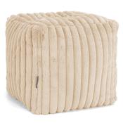 Cube Footstool Pouffe - Ultra Plush Cord Peach image