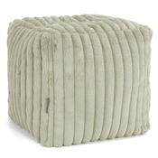 Cube Footstool Pouffe - Ultra Plush Cord Sage Green image