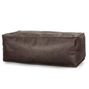 Large Footstool - Distressed Leather Natural Slate