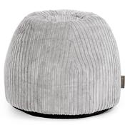 Dressing Table Pouf Stool - Cord Silver Grey