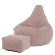 Highback Bean Bag Chair - Boucle Pink